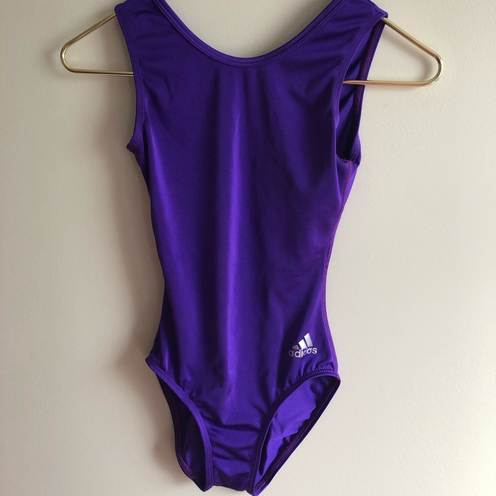 Purple adidas gymnastics leotard